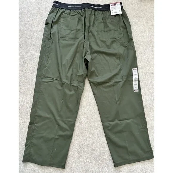 NWT Genuine Dickies Pull-On Cargo Pants Scrubs Army Green Women's Size XXL - Picture 3 of 12